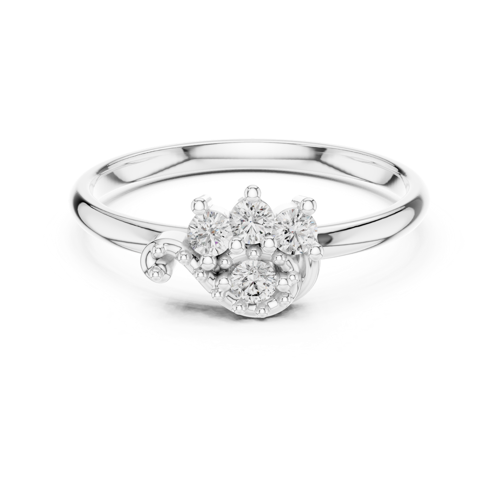 Gold Ring 1 (454), White Gold, view 4