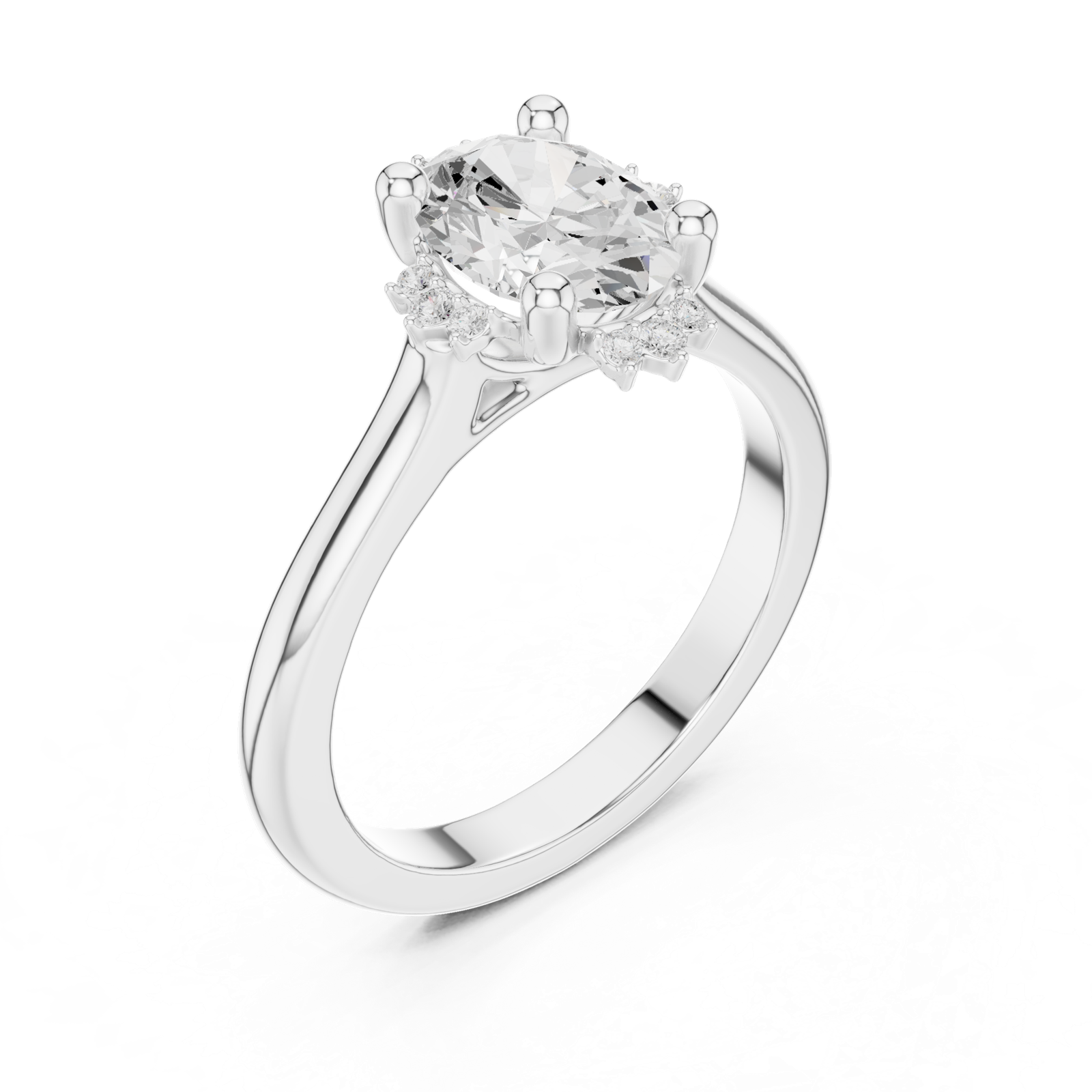 Gold Ring DDLR-336, White Gold, view 2