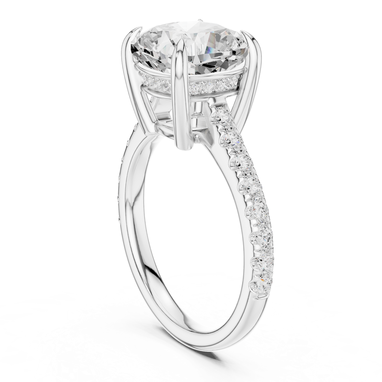 Gold Ring DDLR-1023, White Gold, view 1