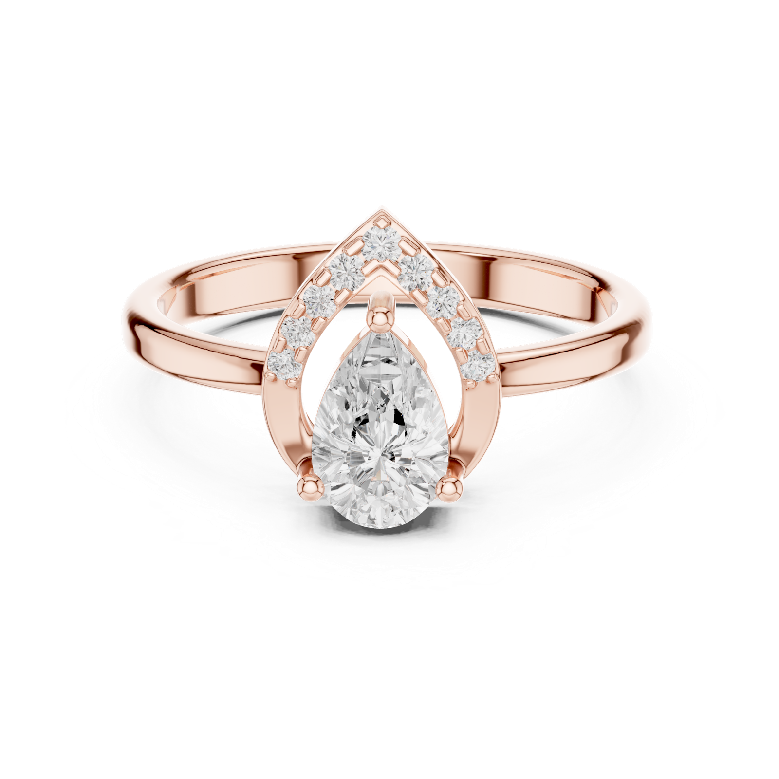 Gold Ring DDLR-511, Rose Gold, view 4