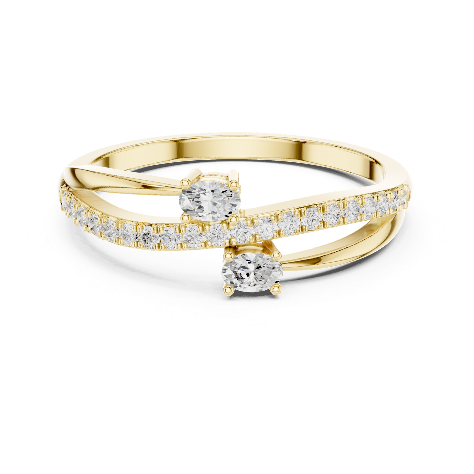 Gold Ring HLR-254, Yellow Gold, view 4