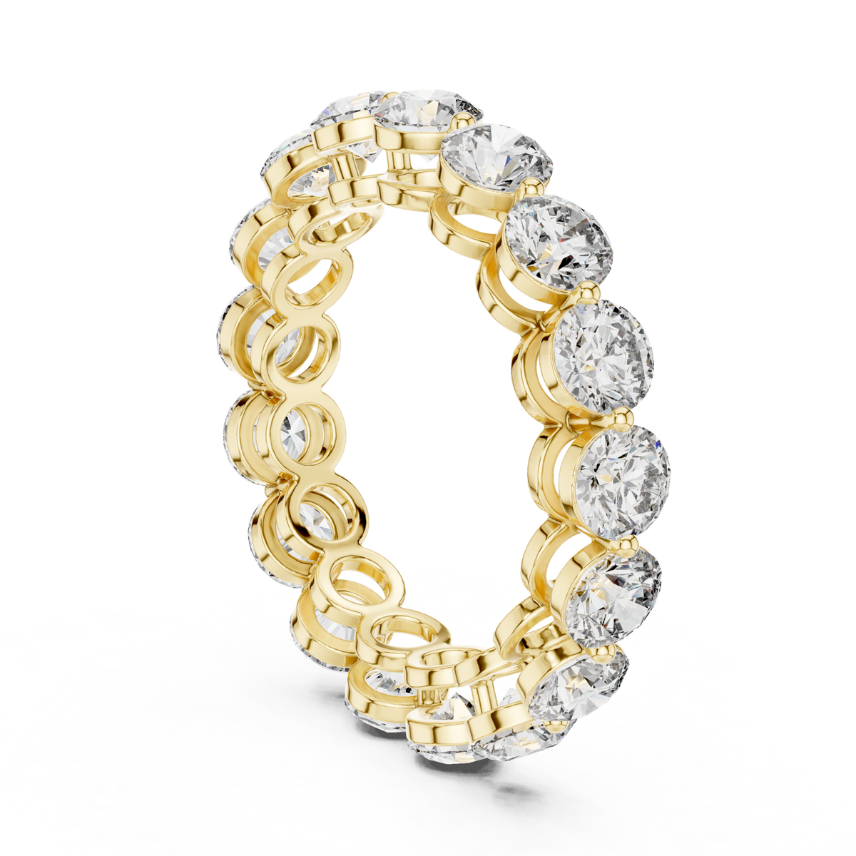 14K Solid Gold Lab Diamond Eternity Ring, Yellow Gold, view 1