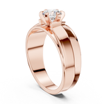 14K Solid Gold Lab Diamond Solitaire Ring, Rose Gold, view 1