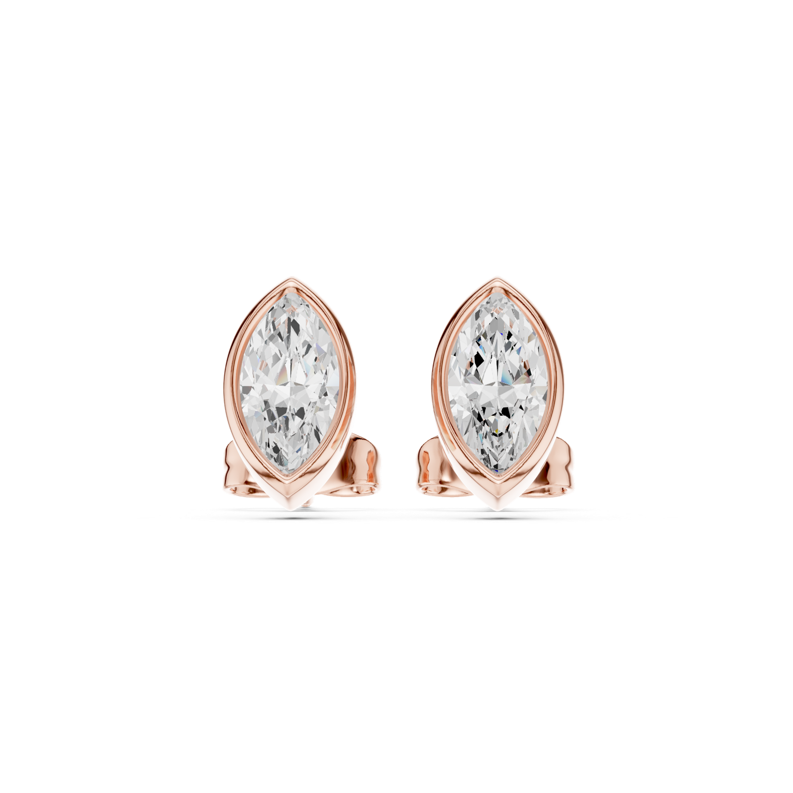 Gold Jewelry DDER-001, Marquise center stone, Rose Gold, view 4