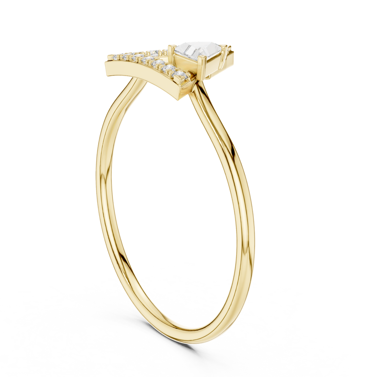 14K Solid Gold Lab Diamond Cluster Ring, Yellow Gold, view 1