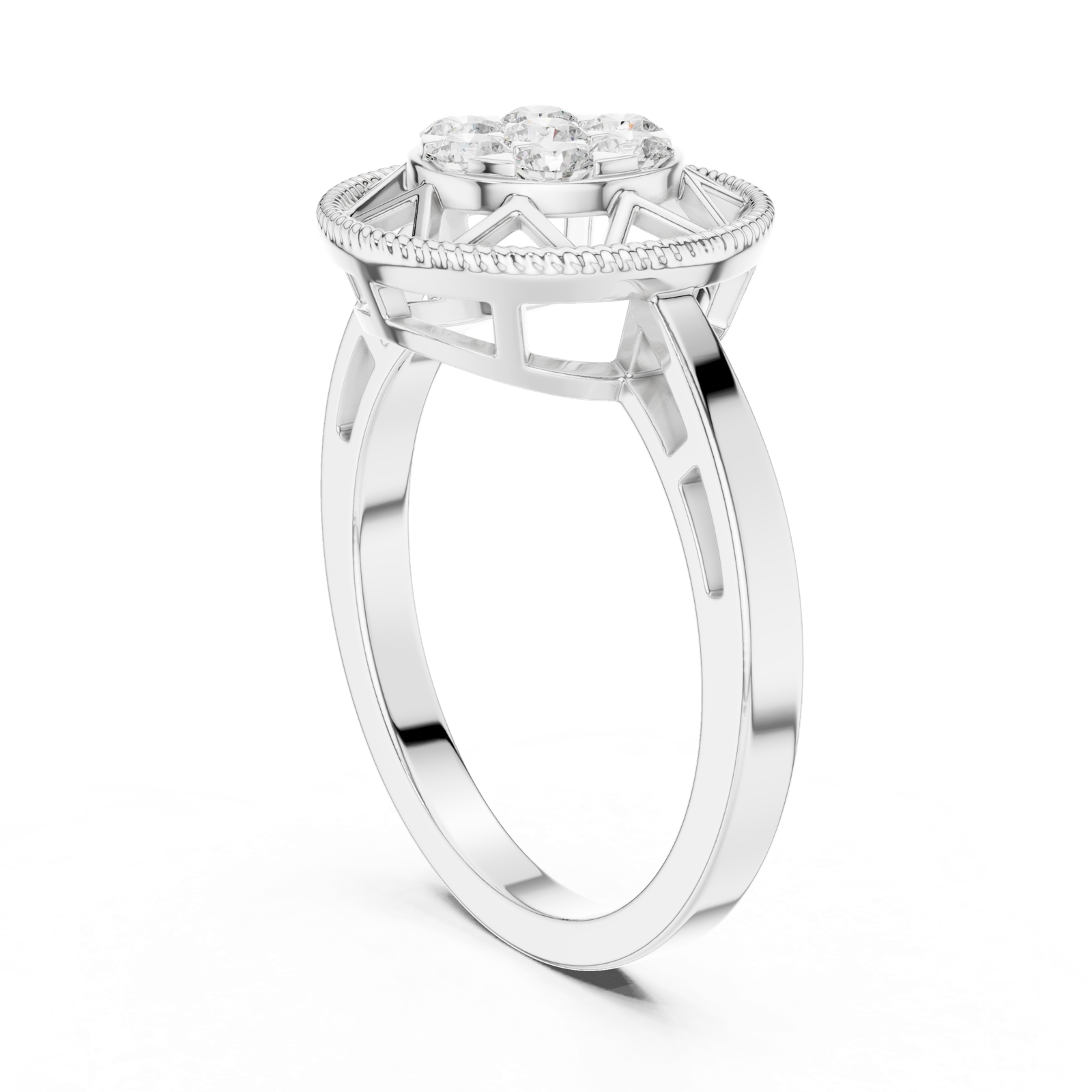 Gold Ring DDLR-688, White Gold, view 1