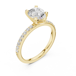Gold Ring DDLR-040, Pear center stone, Yellow Gold, view 2