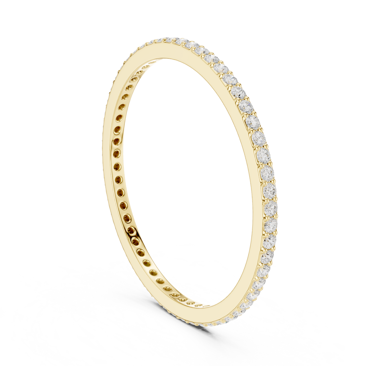 14K Solid Gold Lab Diamond Eternity Ring, Yellow Gold, view 1