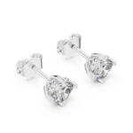Gold Earrings GER-0355, White Gold, view 2