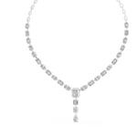14K Solid Gold Lab Diamond Tennis Necklace, White Gold, view 2