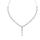14K Solid Gold Lab Diamond Tennis Necklace, White Gold, view 2