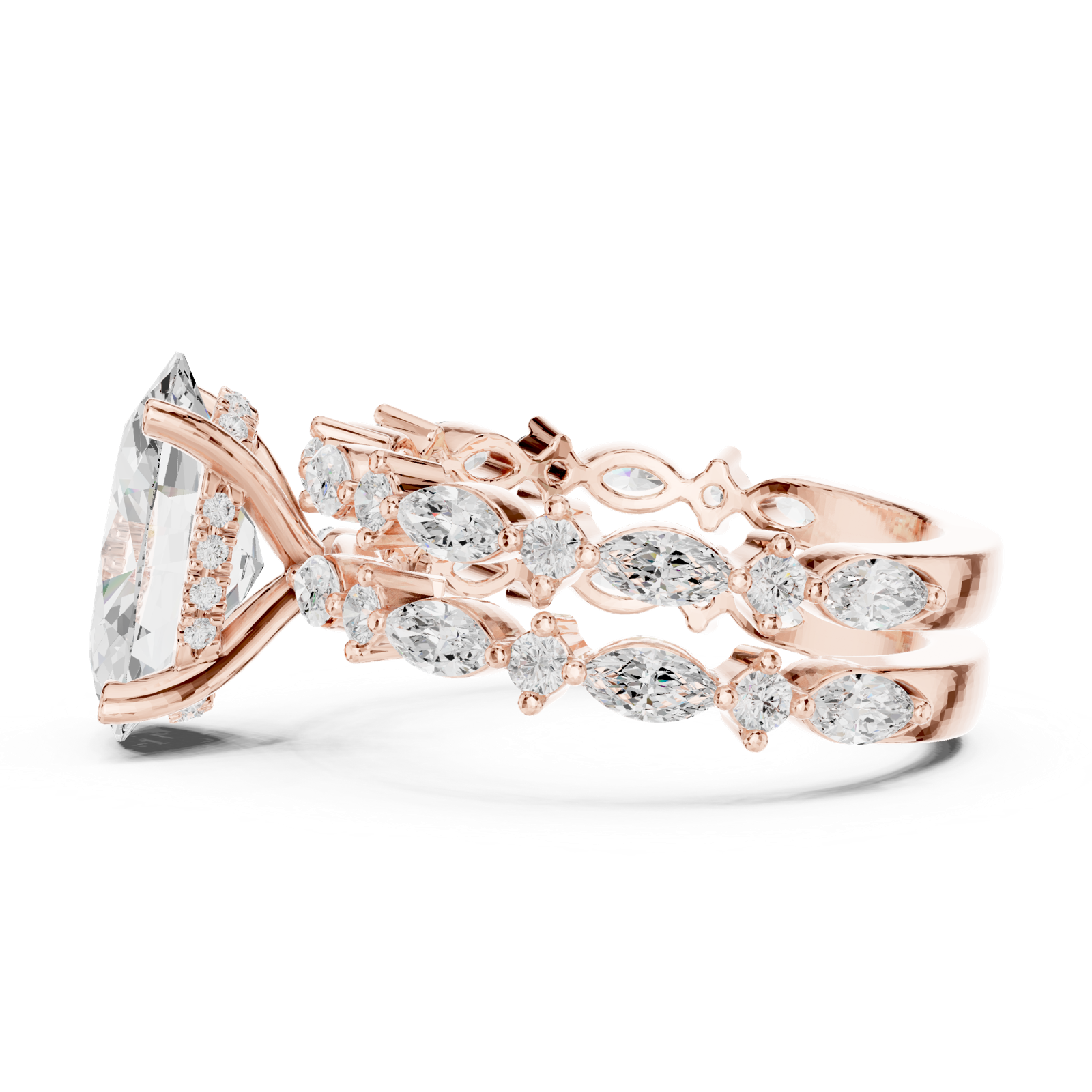 Gold Ring DDLR-301, Rose Gold, view 3