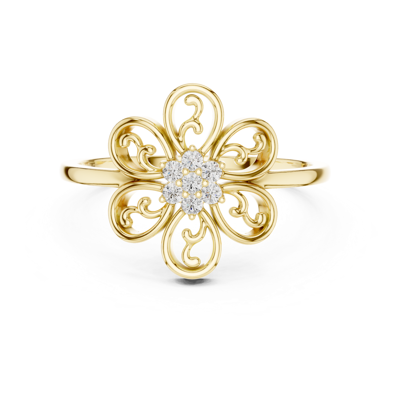 Gold Ring DR-6263, Yellow Gold, view 4