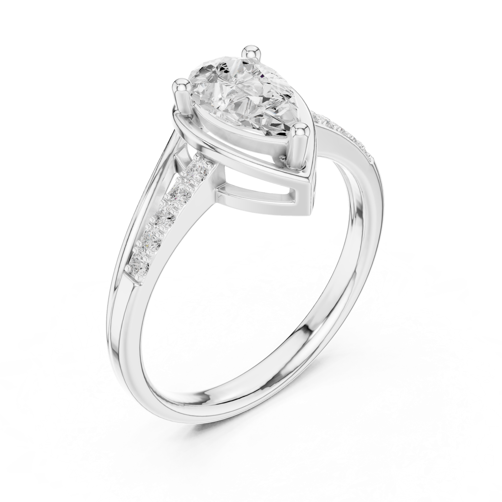 Gold Ring DDLR-517, White Gold, view 2
