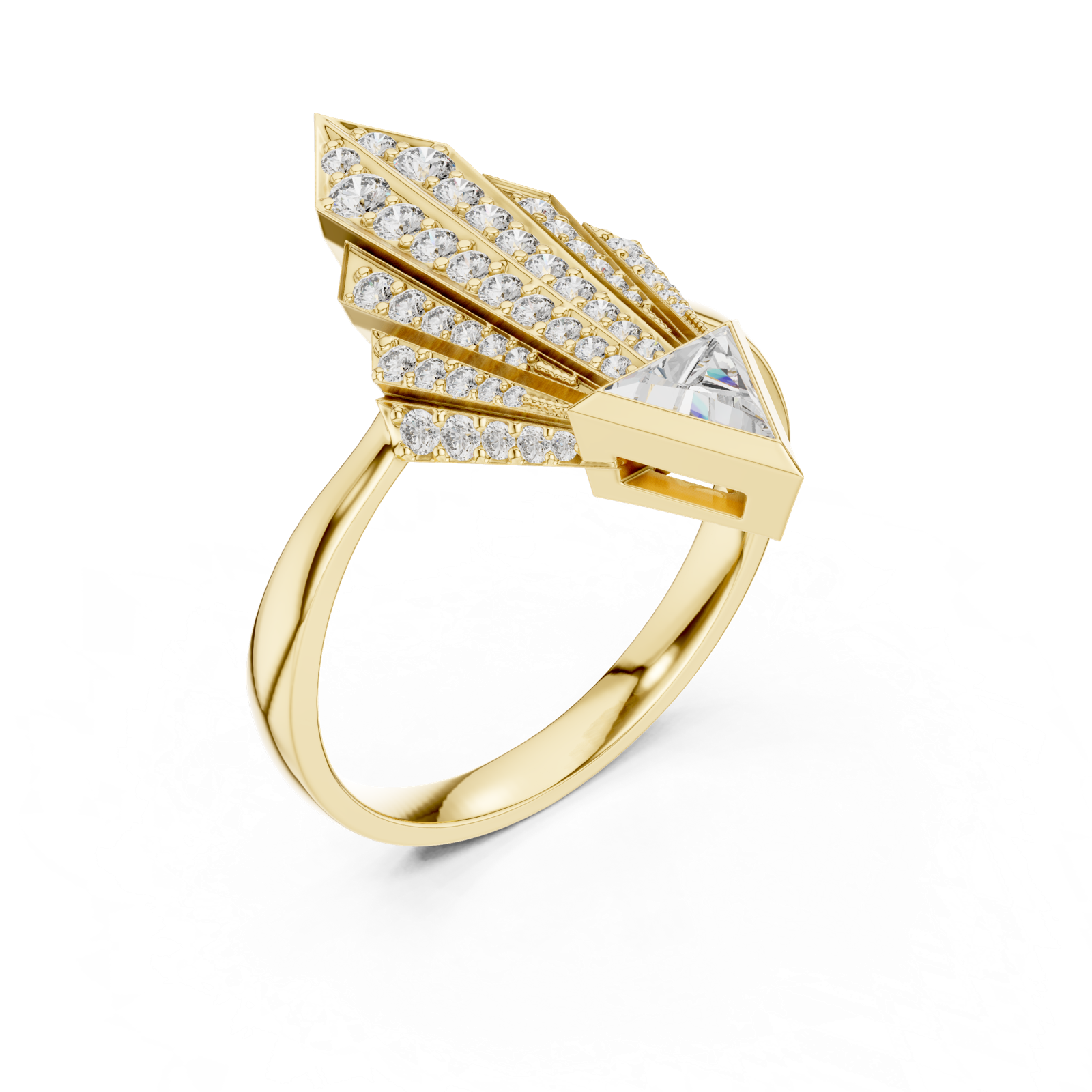 Gold Ring 00001L (42), Yellow Gold, view 2