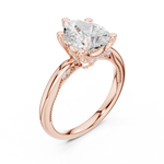 Gold Ring DDLR-175, Pear center stone, Rose Gold, view 2