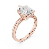 Gold Ring DDLR-175, Pear center stone, Rose Gold, view 2
