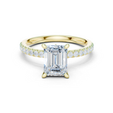 Gold Ring, Emerald center stone, Yellow Gold
