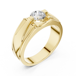 14K Solid Gold Lab Diamond Solitaire Ring, Yellow Gold, view 2