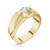14K Solid Gold Lab Diamond Solitaire Ring, Yellow Gold, view 2