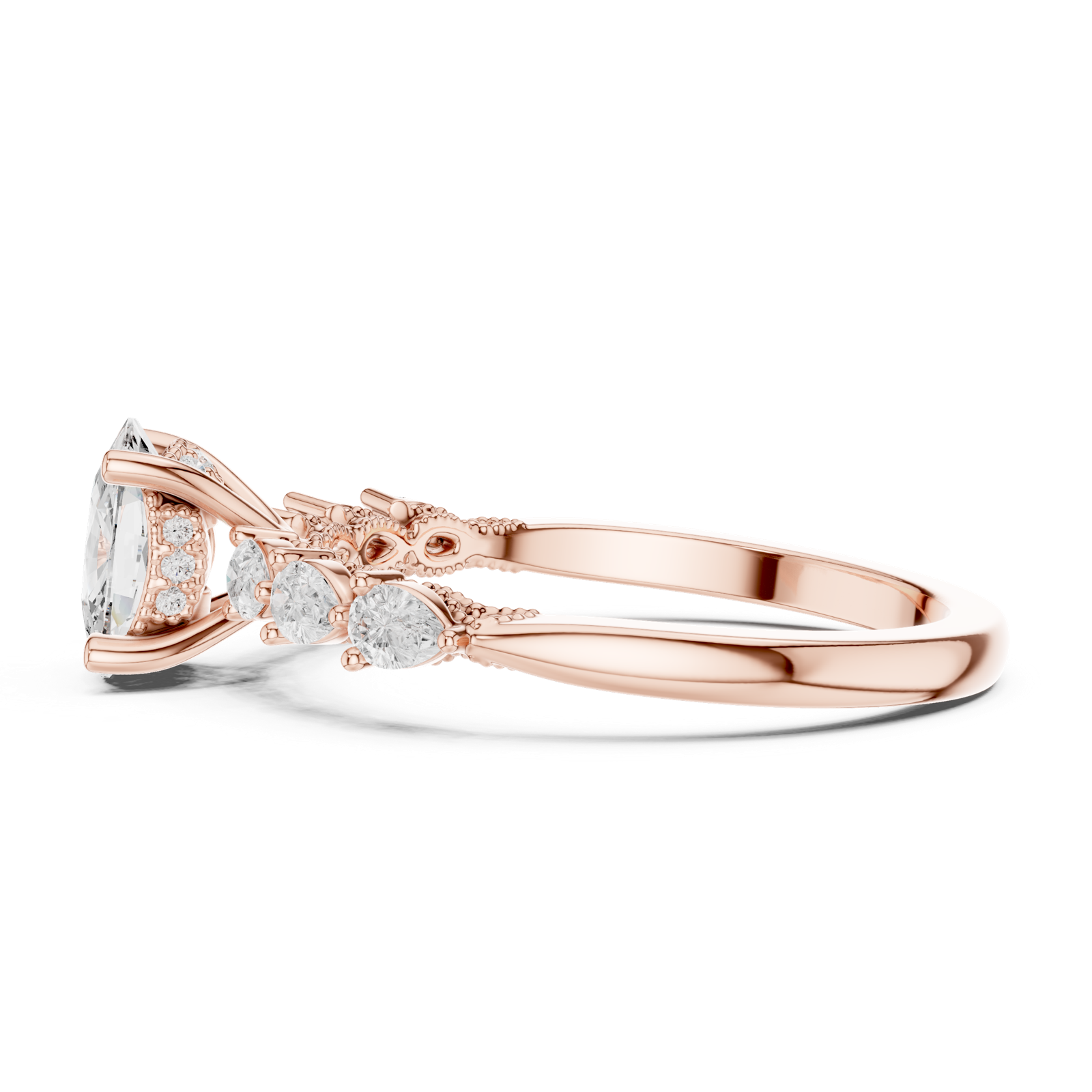 Gold Ring DDLR-907, Rose Gold, view 3