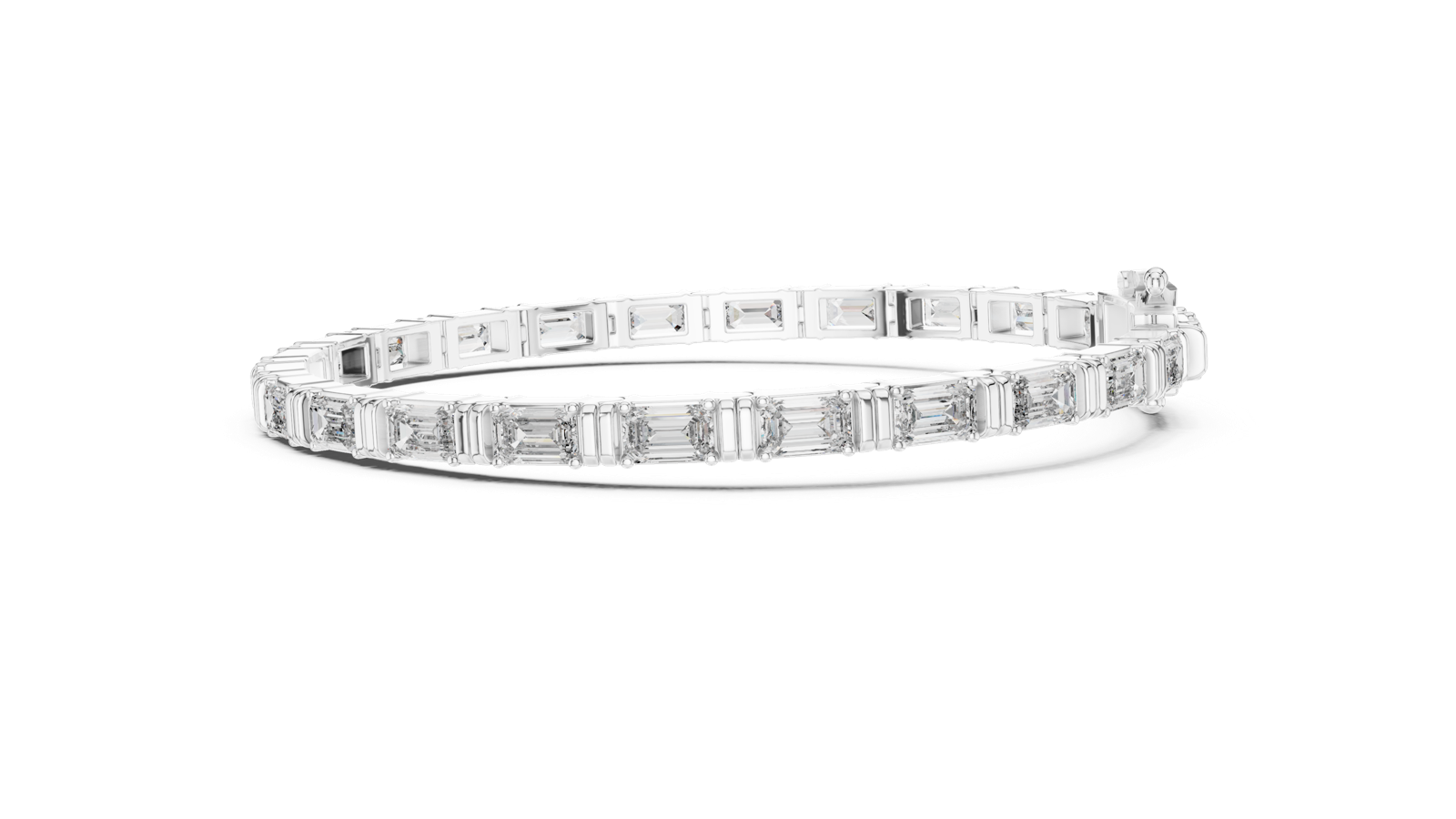 14K Solid Gold Lab Diamond Bracelet, White Gold, view 3