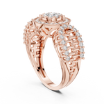 14K Solid Gold Lab Diamond Halo Ring, Rose Gold, view 1
