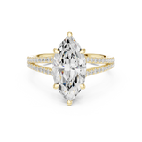 Gold Ring DDLR-252, Marquise center stone, Yellow Gold, view 4