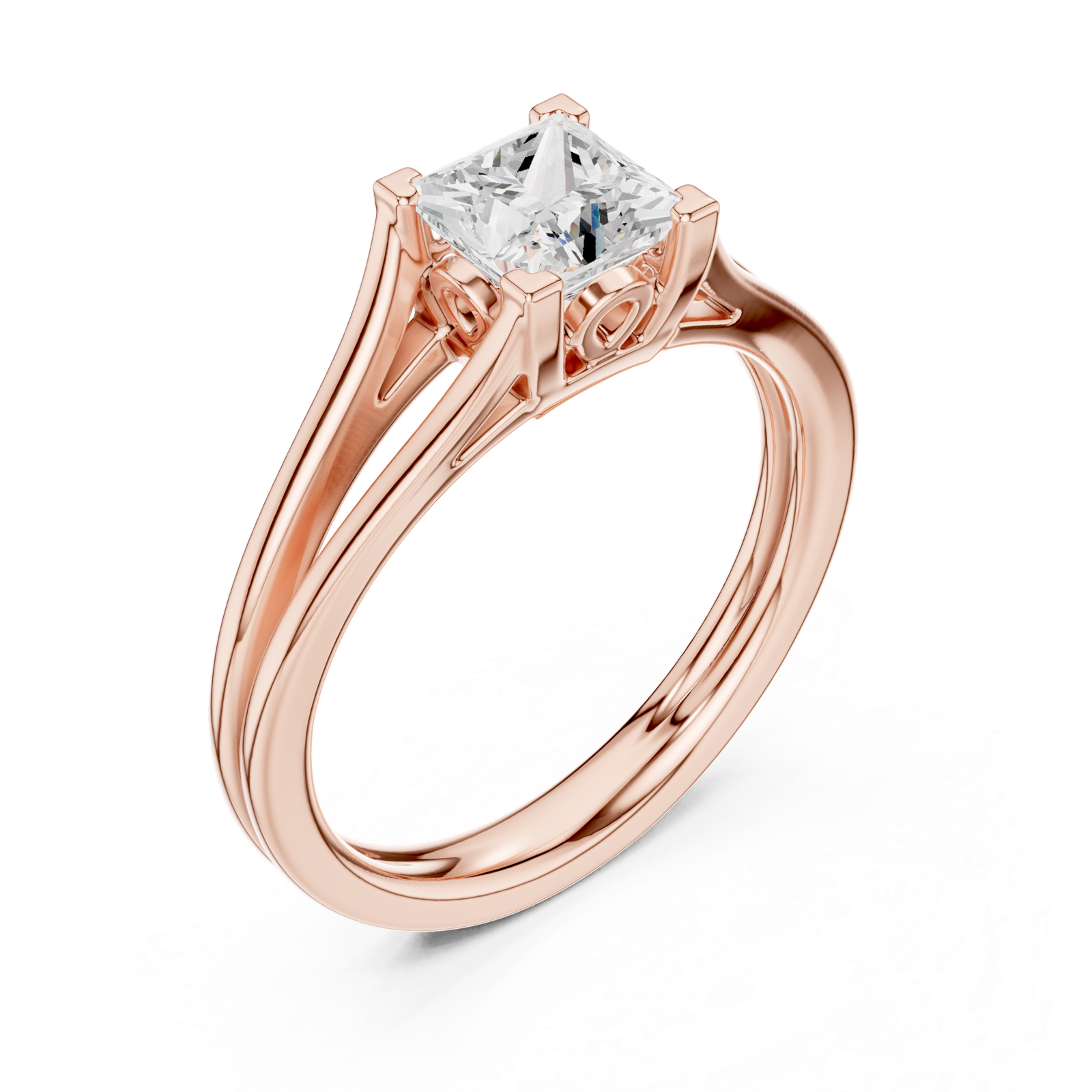 Gold Ring DDLR-572, Rose Gold, view 2