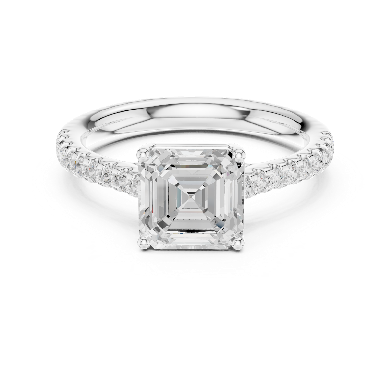 Gold Ring DDLR-730, White Gold, view 4
