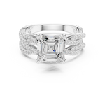 Gold Ring, Asscher center stone, White Gold, view 4