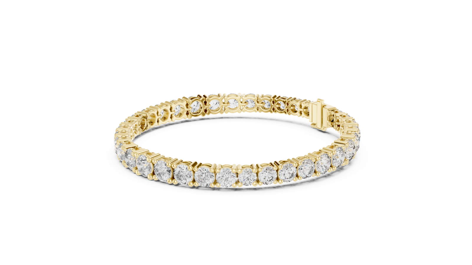 14K Solid Gold Lab Diamond Bracelet, Yellow Gold, view 1