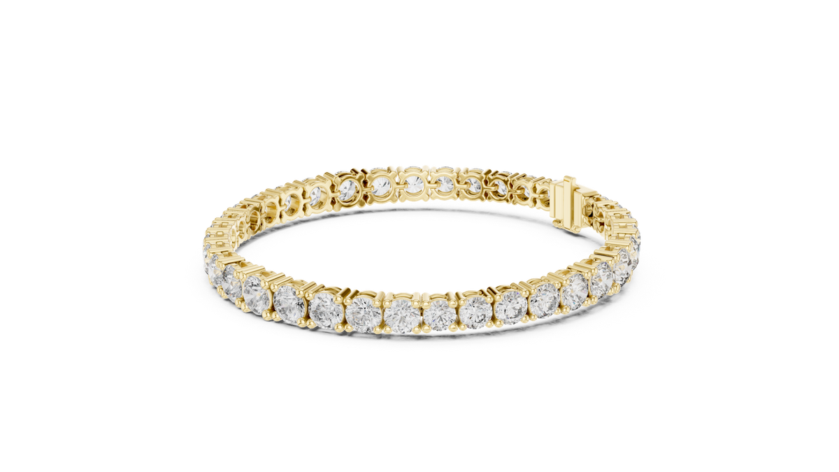 14K Solid Gold Lab Diamond Bracelet, Yellow Gold, view 1