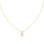 14K Solid Gold Lab Diamond Solitaire Pendant Necklace, Yellow Gold, view 4