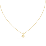 14K Solid Gold Lab Diamond Solitaire Pendant Necklace, Yellow Gold, view 4