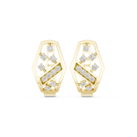 14K Solid Gold Lab Diamond Cluster Earrings, Yellow Gold