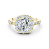 Gold Ring, Cushion center stone, Yellow Gold