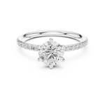 Gold Jewelry L36-15, Round center stone, White Gold, view 4