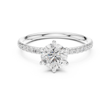 Gold Jewelry L36-15, Round center stone, White Gold, view 4