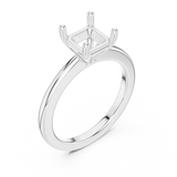 Gold Ring DDLR-032, Asscher center stone, White Gold, view 2