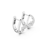 14K Solid Gold Lab Diamond Cluster Earrings, White Gold, view 1