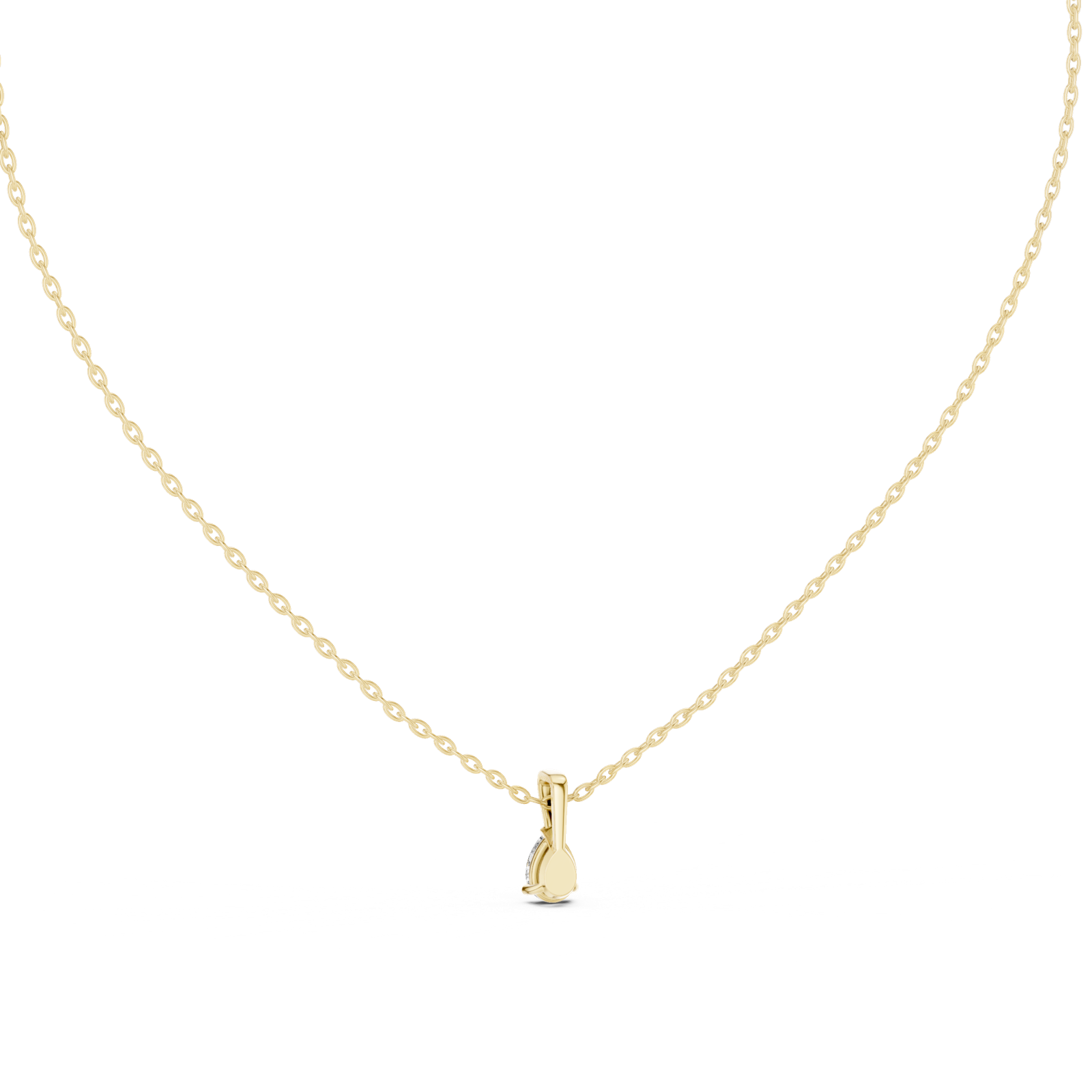 14K Solid Gold Lab Diamond Solitaire Pendant Necklace, Yellow Gold, view 4
