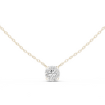 14K Solid Gold Lab Diamond Solitaire Pendant Necklace, White Gold