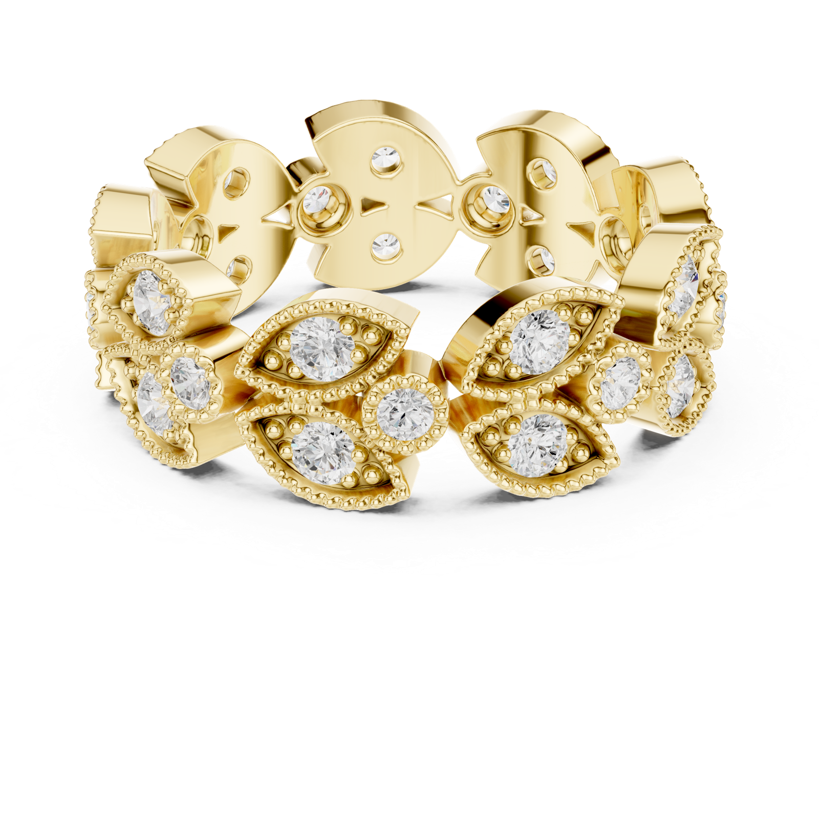Gold Ring DDLR-368, Yellow Gold, view 4