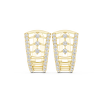 14K Solid Gold Lab Diamond Cluster Earrings, Yellow Gold