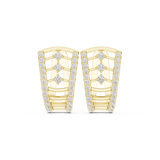 14K Solid Gold Lab Diamond Cluster Earrings, Yellow Gold