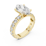 Gold Jewelry L35-63, Marquise center stone, Yellow Gold, view 2