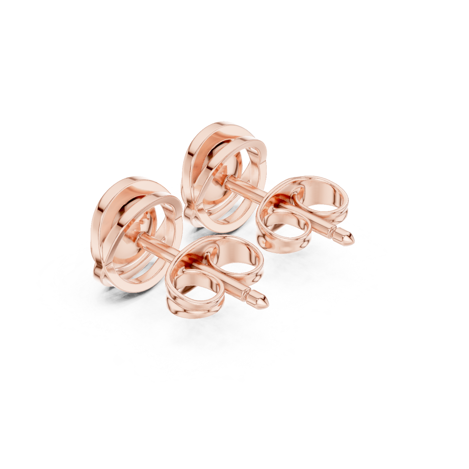 Gold Earrings SBER(44), Rose Gold, view 2