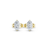14K Solid Gold Lab Diamond Stud Earrings, Yellow Gold