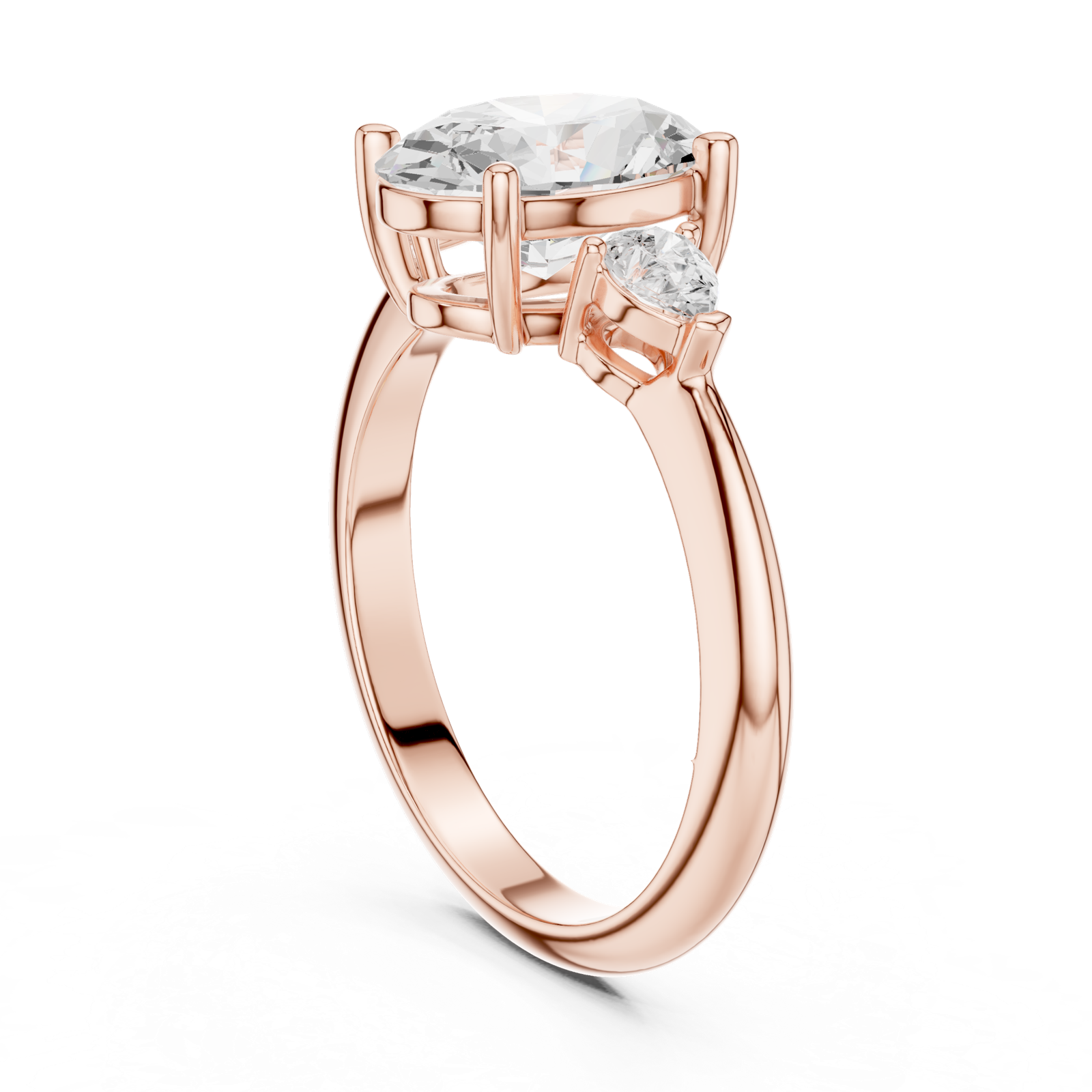 Gold Jewelry L35-66, Oval center stone, Rose Gold, view 1